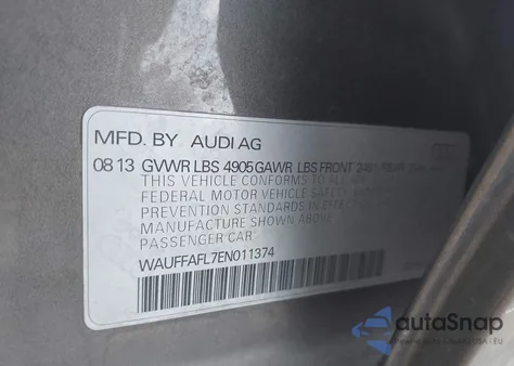 2014 Audi A4 2.0T Premium z USA, uszkodzony, nr VIN WAUFFAFL7EN011374